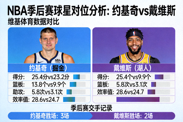 NBA季后赛球星对位分析，维基体育对比约基奇与戴维斯数据